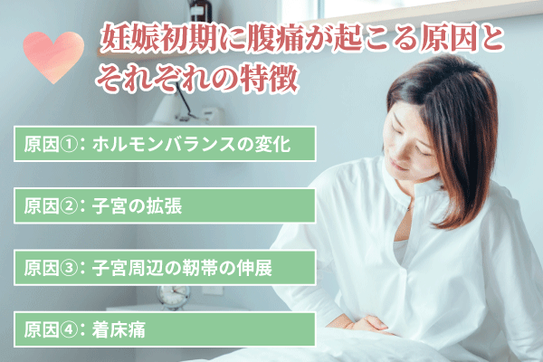 妊娠初期に腹痛が起こる原因とそれぞれの特徴