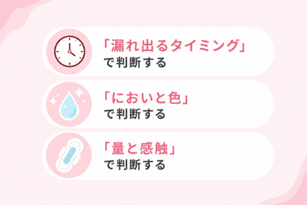 水っぽいおりものと尿漏れを見分ける方法
